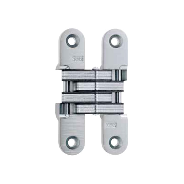 Soss Model 212 Invisible Hinge For 1-1/8" To 1-3/8" Thick Wood Or Metal Applications, Satin Chrome