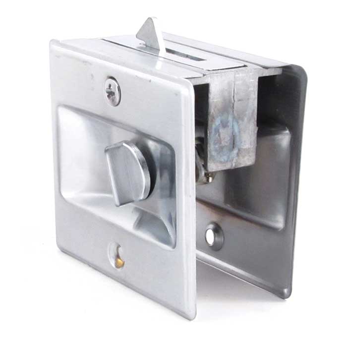 Cal-Royal Privacy Sliding Door Lock Function, Satin Chrome