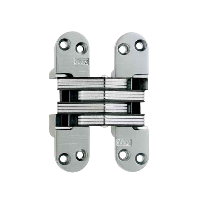 Soss Model 218 Invisible Hinge For 1-3/4" To 2" Thick Wood Or Metal Applications, Satin Chrome