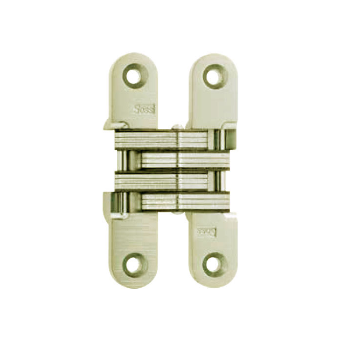 Soss Model 212 Invisible Hinge For 1-1/8" To 1-3/8" Thick Wood Or Metal Applications, Satin Brass