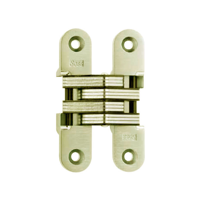 Soss Invisible Hinge For 1-3/8" To 1-3/4" Thick Wood Or Metal Door, Satin Brass