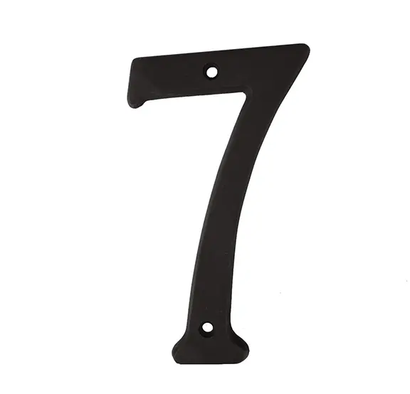 U Need Hardware House Number 7 4", Solid Brass Construction, Packed With Mounting Screws, Bright Polished Chrome