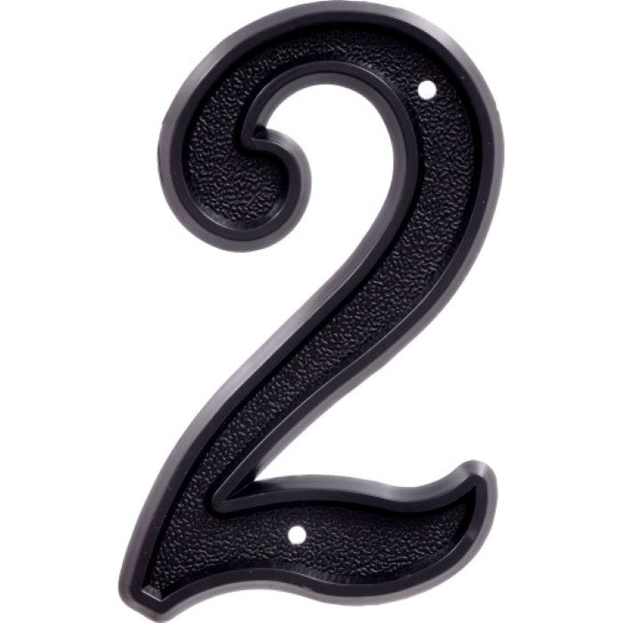 Hillman House Number 2 Hillman 5-1/" Plastic -, Matte Black