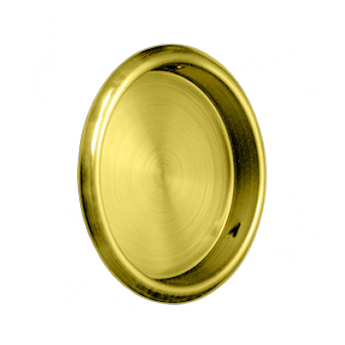 Cal-Royal Drive In Finger Pull Without Nails, 2-1/8" Diameter, Bright Polished Brass
