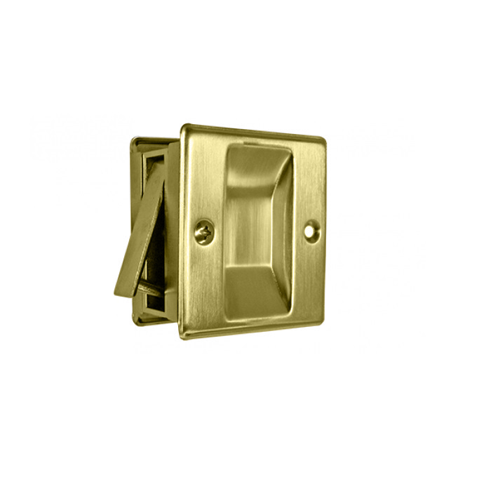 Cal-Royal Passage Sliding Door Lock Function, Bright Polished Brass