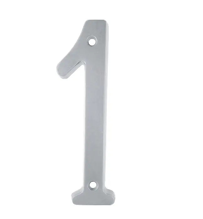 U Need Hardware House Number 1 4", Solid Brass Construction, Packed With Mounting Screws, Bright Polished Chrome