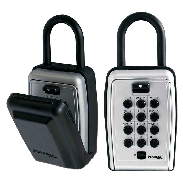 Master Lock Push Button Lock Box Portable, Body Width: 3-1/8" (79mm), Shackle Length: 1-5/6" (47mm), Shackle Width: 1-13/32" (36mm), Shackle Diameter: 3/8" (10mm)
