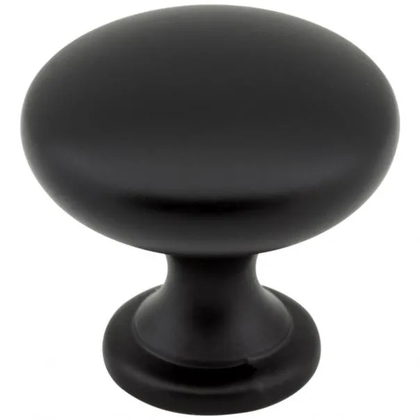 Hardware Resources 3910 Cabinet Knob 1-3/16" Diameter. Packaged With One 8-32 X 1-1/8" Screw., Matte Black