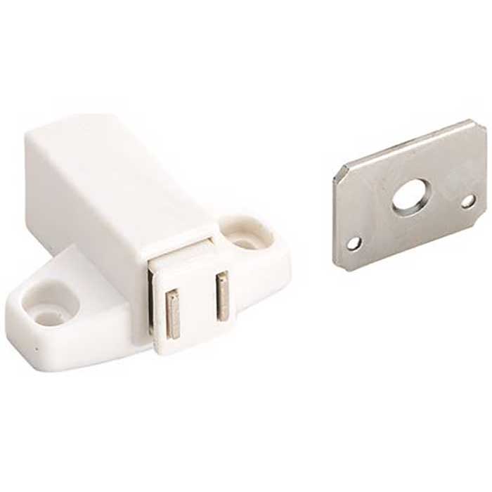 Amerock Magnetic Catch Touch Latch, Plastic, White